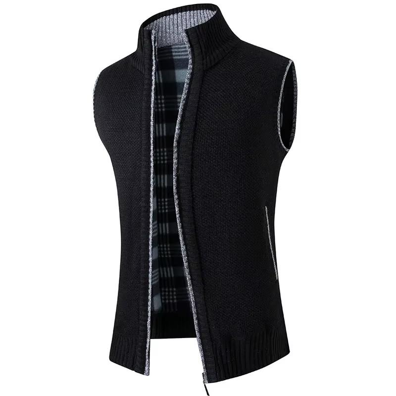 Autumn and Winter Men's Coat Warm Outer Wear Vest Casual Sleeveless Jacket Thermal Stand Collar Waistcoat