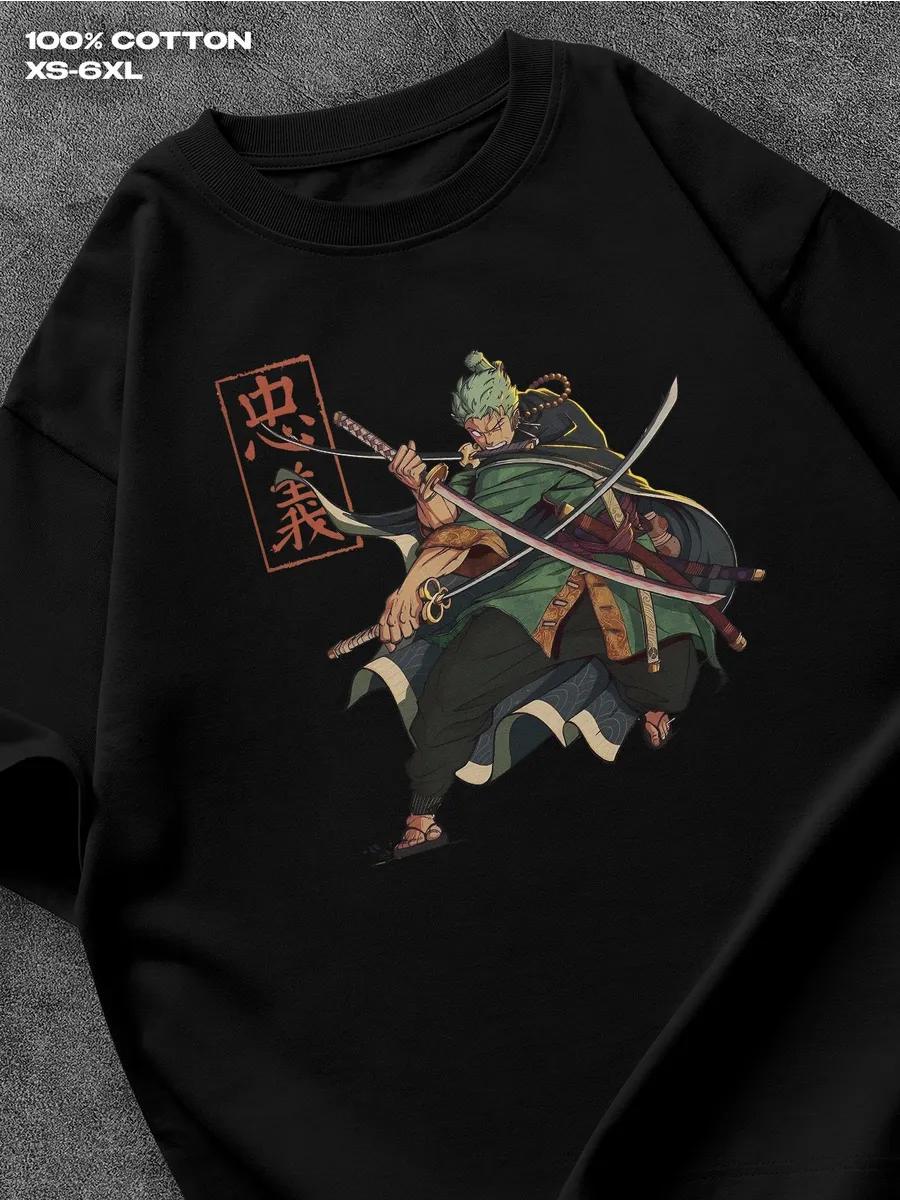 Roronoa Zoro T-shirt Mens Tshirt Womens Tshirts with Letters Print Short Sleeves T-Shirt Casual Street Tee Shirt Top XXXXL