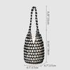 Elegant Bohemian Woven Hand Bag Female Style Handmade Wooden Bead Tote Exquisite Design Bucket Shoulder Bag Female Fashion