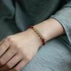 Natural Hetian Jade and Cinnabar Bracelet Pure Silver Bead Bracelet in New Chinese Style