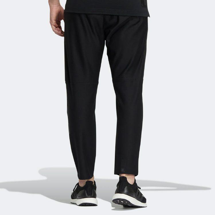 Adidas Knitted Sweatpants Men's Black Moderate Cuffed Pants HE5149