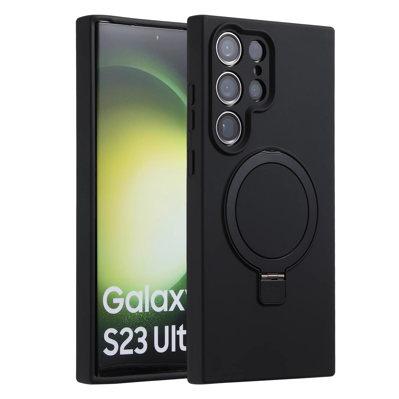 

Suitable for Samsung S25Edge Mobile Phone Case True Liquid Silicone S24Ultra Magnetic Suction Bracket Full Package Anti Fall Soft Sleeve 3 Samsung S25