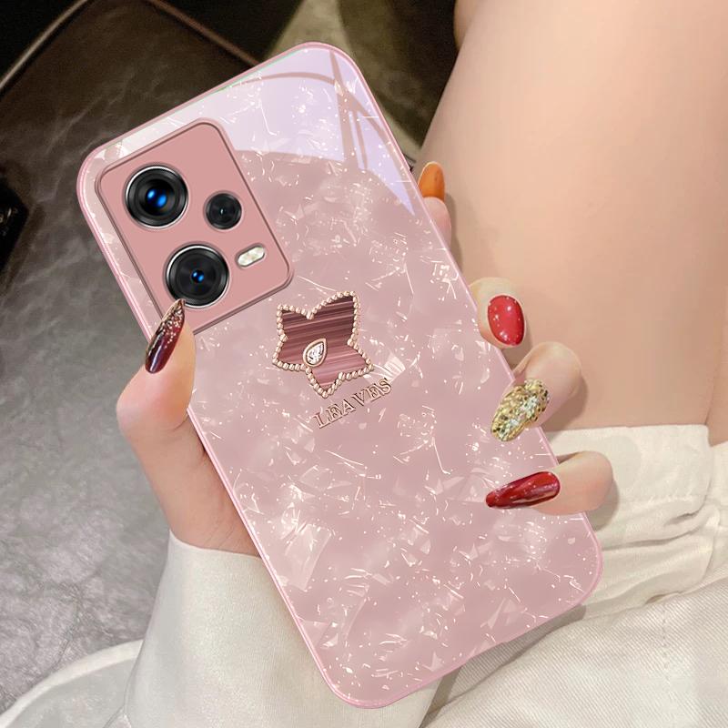 

Rose Ivy Black For Xiaomi 14 Ultra 13 Lite Redmi Note 13 11 Pro 12 Plus Poco X6 3 Pro F4 6 GT Tempered Glass Phone Case For Xiaomi Poco F6