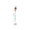 Colorful Rose Flower Stainless Steel Stirring Spoon - Long Handle for Coffee, Dessert & Ice Cream
