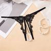 Low Waist Pearl Lace Underwear Pearl Mesh Lace Briefs Sweet Women's Thong  Female