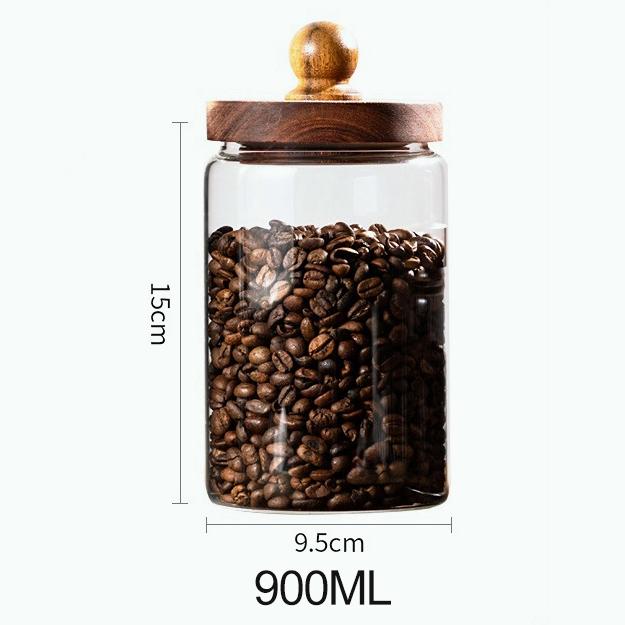 KEMORELA Coffee Bean Containers Airtight Food Containers Hermetic Pots for Food Container for Cereals Glass Jar With Lid Storage