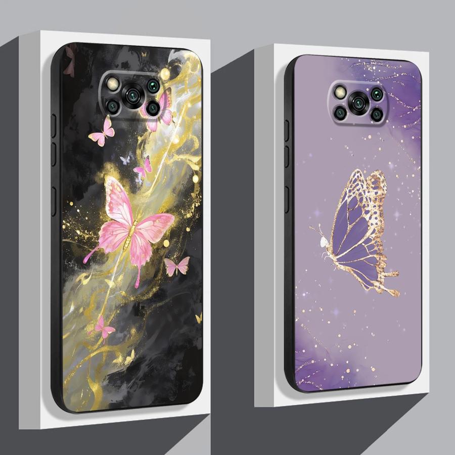 Case for Xiaomi Poco F8 M3 M4 M7 Pro X3 X4 X5 X7 Pro C71 C75 C50 C61 M5 F1 F3 Funda Phone Cover Marble Flower