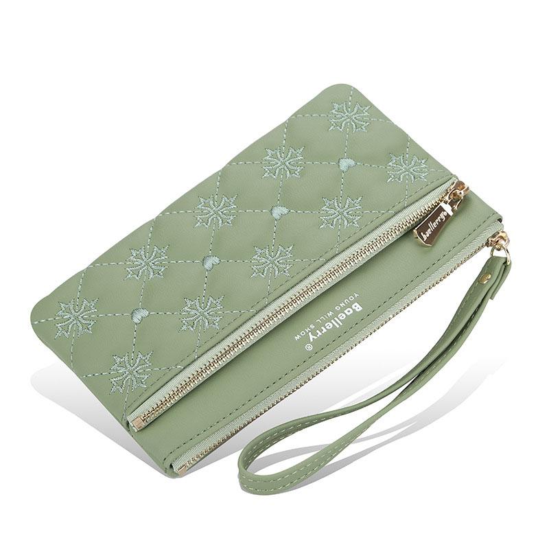 Moda feminina carteira longa couro do plutônio bolsa de embreagem zíper saco de telefone celular com cordão senhoras doce multi-cartão moeda bolsa