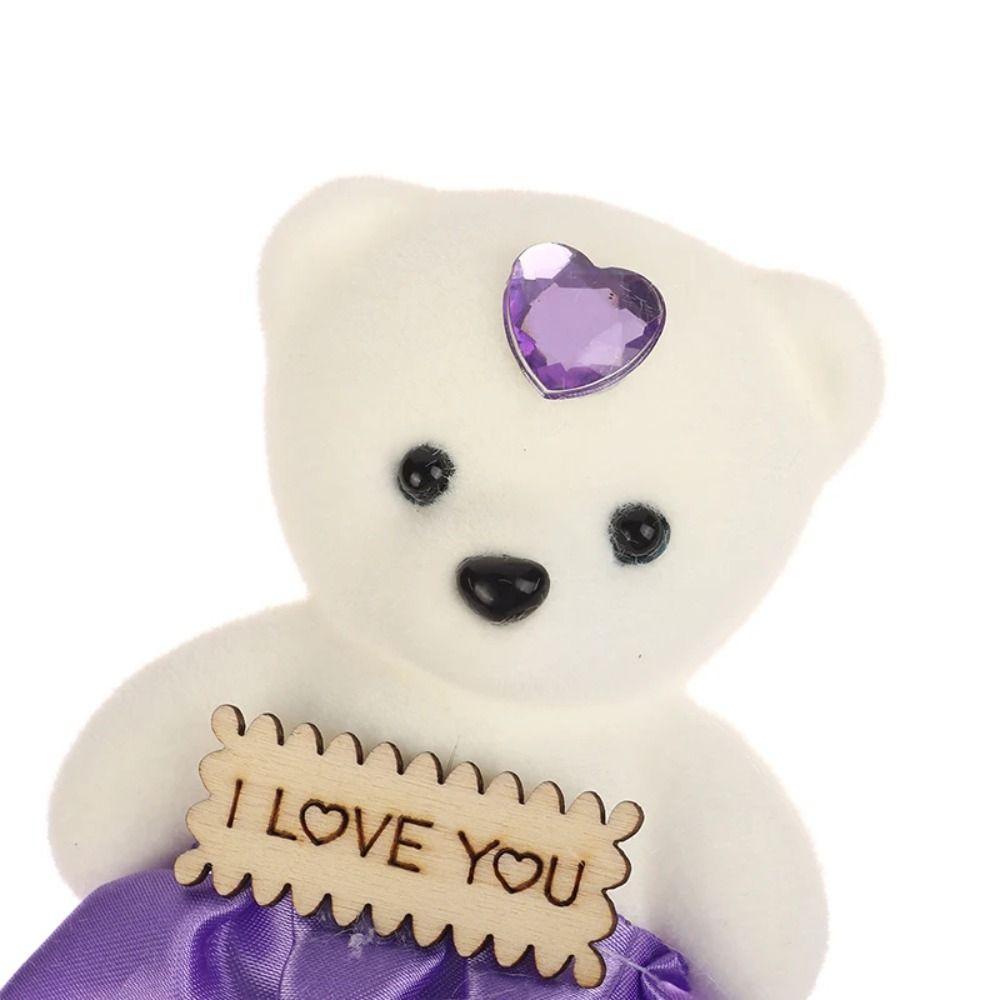 10pcs/set Foam Bear Bear Plush Foam Toys Plush Animal Cartoon Bouquet Doll Valentine's Day