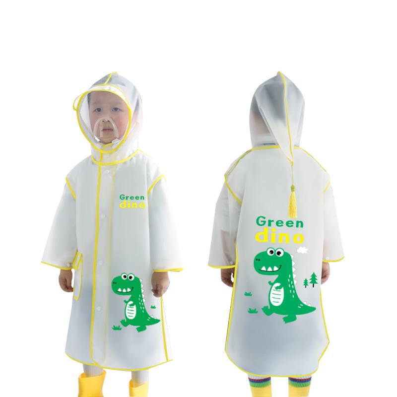 Kinder Regenmantel Niedlicher Cartoon-Druck Poncho Mit Abnehmbarer Wasserdichter Schutzmaske Für Jungen Mädchen