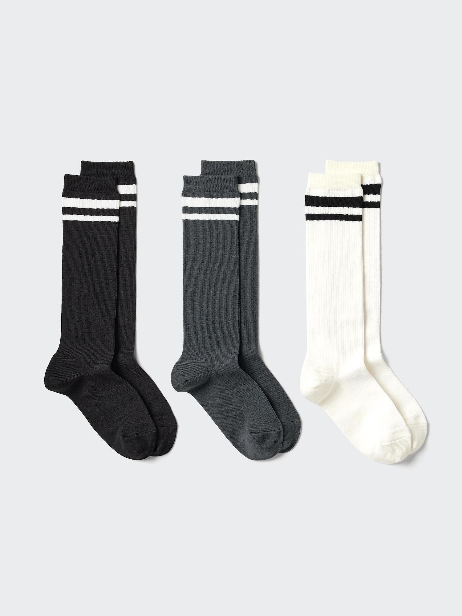 Uniqlo Japan High Socks 3 Pair Set 08 DARK GRAY/1620cm