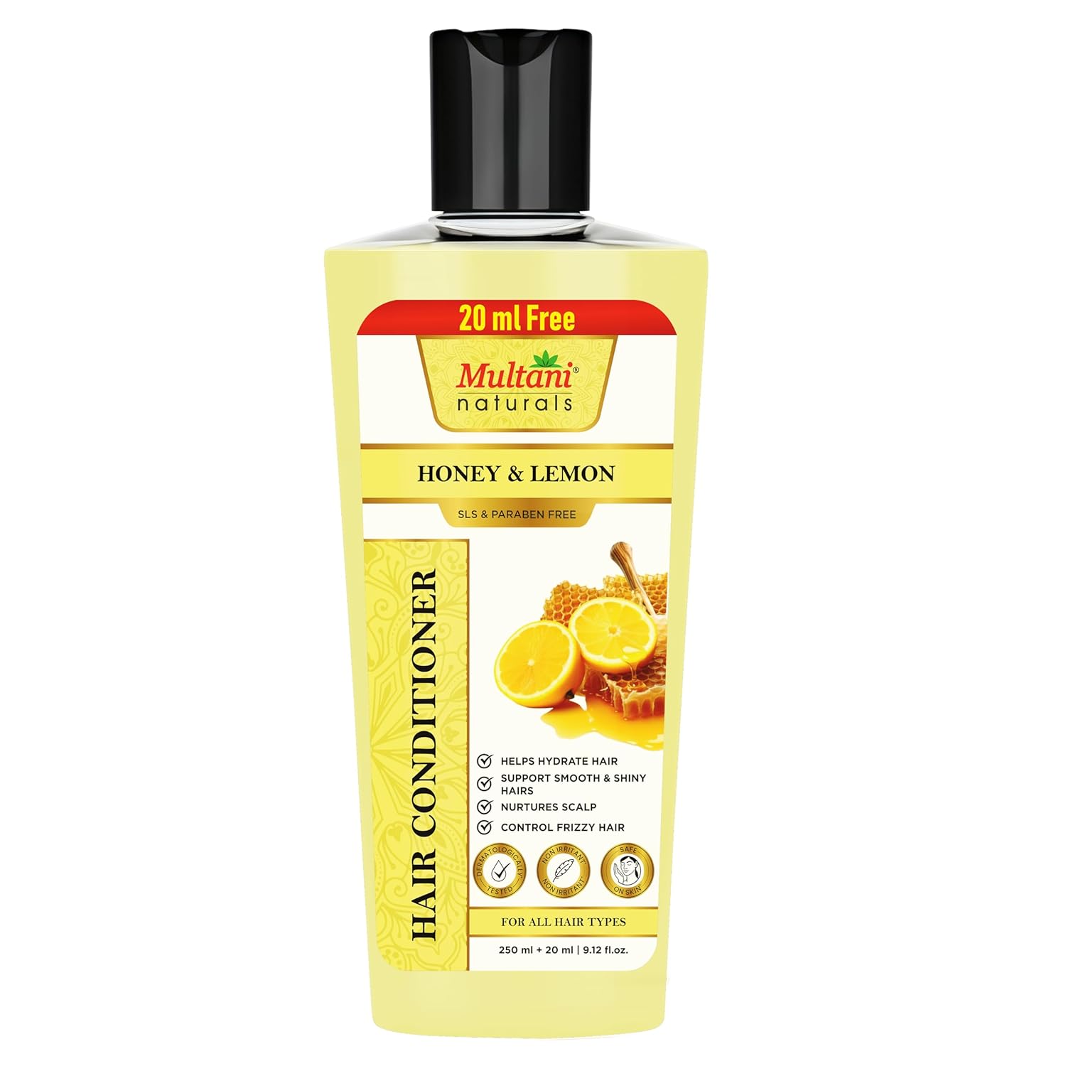

Multani Naturals Медово-лимонный кондиционер для волос 270 мл Гладкость Контроль пушистости Увлажнение Легкость Блеск Для всех типов волос