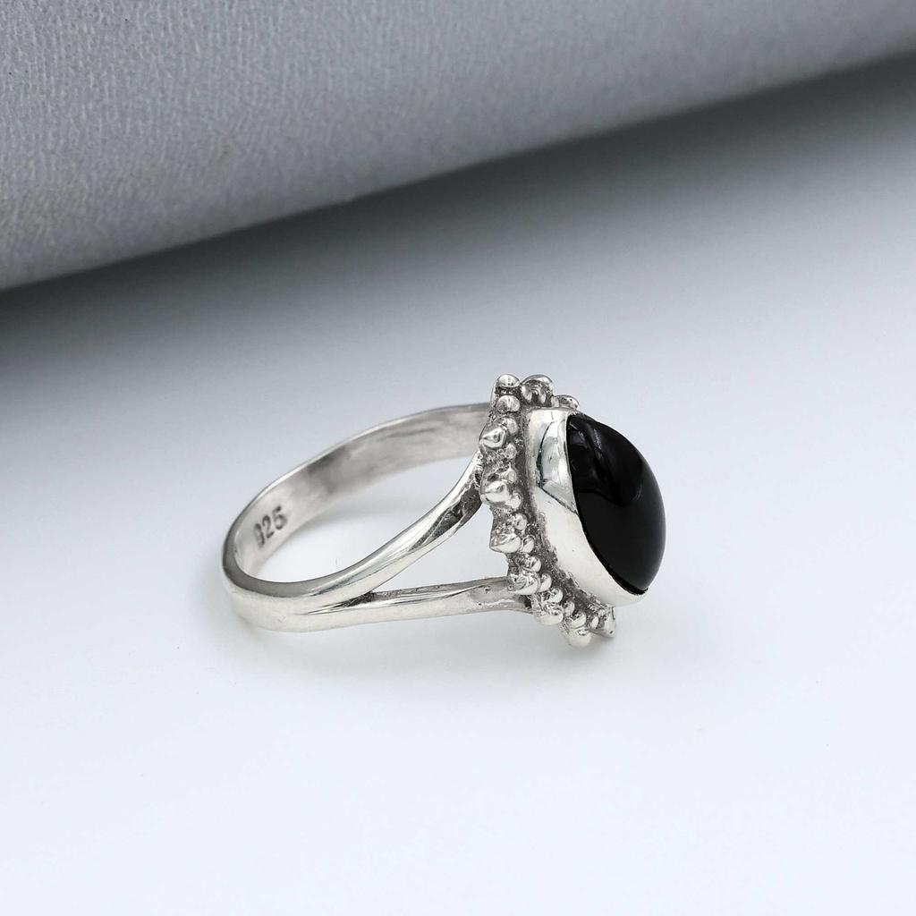 Black Onyx Gemstone Ring, Bohemian Ring, Designer Ring, Statement Ring, Birthday Gift, Silver Jewelry, 925 Sterling Silver
