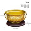 Aris & Juno Brass Treasure Bowl - Traditional Chinese Style, Perfect for Home or Office To Attract Wealth and Good Fortune (Length: 13 Cm)