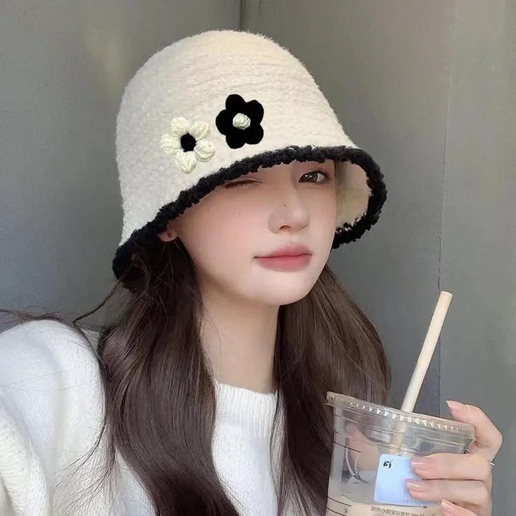 

WTEMPO Two Flowers Retro Elegant Warm Thick Solid Color Windproof Cold-proof Hats Women s Autumn Winter Casual Versatile Plush Hats 1pc бежевый