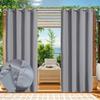 Set of 2 outdoor curtains, privacy screen, waterproof, top and bottom with eyelets