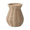 J0MC Table Vase Rattan Vase for Living Room, Faux Rattan Weave Pattern Flower Arrangement for Dry Florals Home Accent