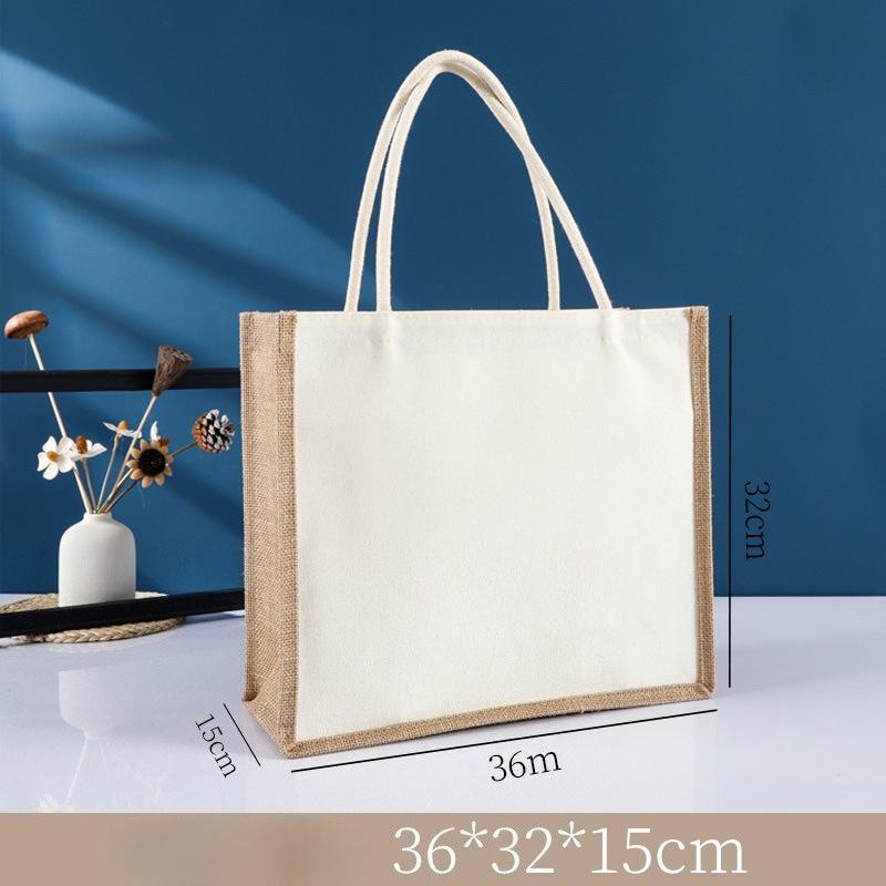 Jute Tragetasche Jute Tragetasche Vintage Wiederverwendbare Lebensmittel Einkaufen Hochzeit Geburtstagsgeschenktasche Handgemachte Leinentaschen Tragbare Damenhandtaschen
