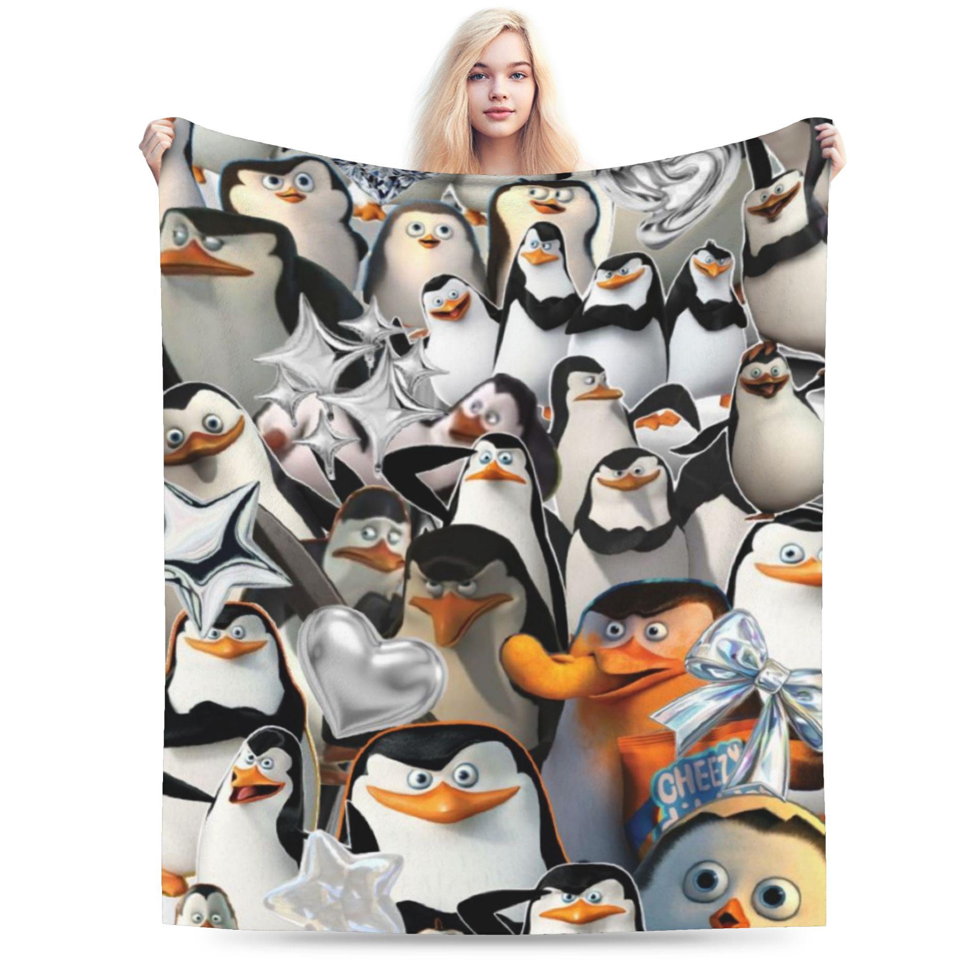 Penguins of Madagascar Merch Blankets Soft Fleece Throw Blanket Comfortable Bedspreads 75cmx90cm