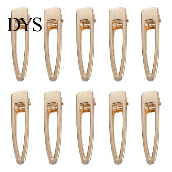 Duck-bill Clips 10Pcs Women Hairpins Non-fading Gloss Geometric Hollow Out Anti-slip Hair Clamps Non-falling Metal Openwork for Daily Wear