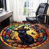 1pc Witch Cat Office Round Area Rug, Under Office Chairs Bedroom Living Room Home Decor, Room Deco, Available in Various Sizes