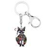 WEVENI Enamel Alloy Kitten Keychain, Elegant Pet Key Ring Jewelry for Women and Girls, Bag, Car, Wallet, US Size: 42mm X 25mm, Color: Black