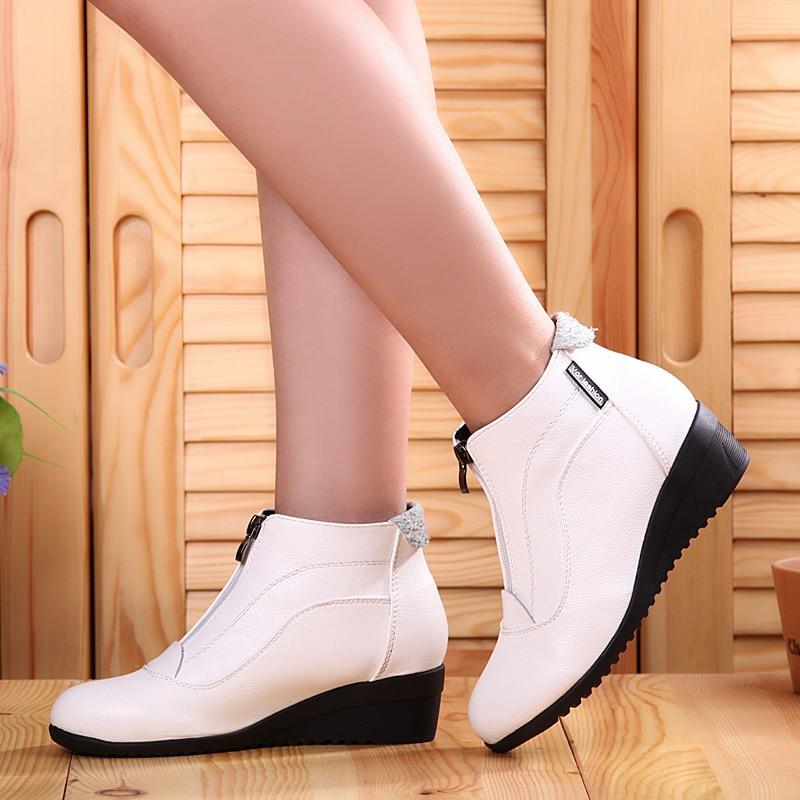 Winter Boots Women Snow Boots Wedge Heels Winter Shoes Women Warm Fur Casual Shoes Footwear