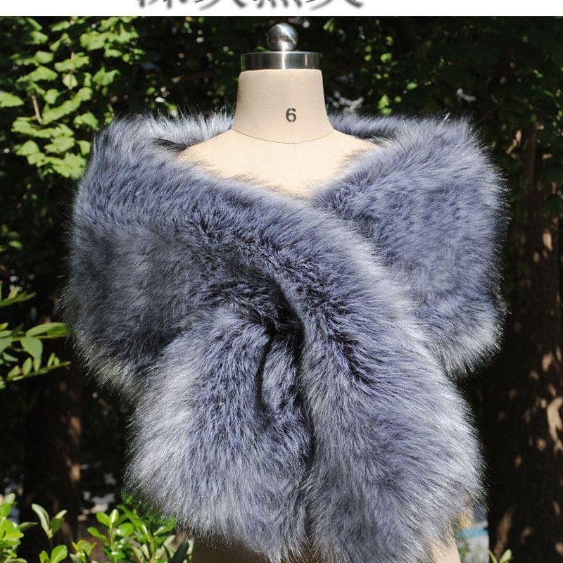 Autumn Winter New Sexy Fashion Women Casual Faux Fur Keep Warm Party Evening Bride Cape Scarf Shawl Clothes Autumn Winter Clothes