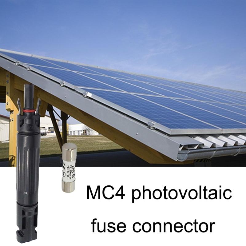 Pack Of 2 1000V Solar Fuses Waterproof Connector Photovoltaic System Accessory for Panel String Install & Protections