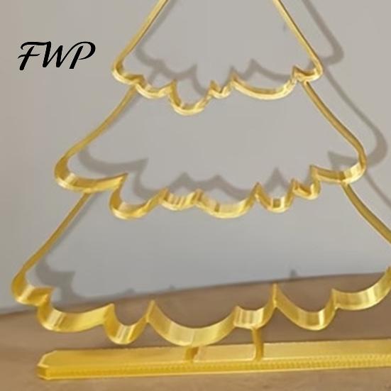 Christmas Tree Decorations 3D Printed Hollow Ornament, Modern Minimalist Festive Durable Pla Ornament Gifts Sculpture, Decorative Tabletop Centerpiece