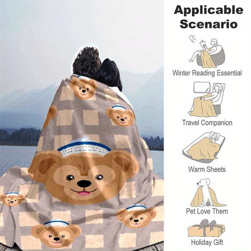 1pc, Duffy (2) Cozy Flannel Throw Blanket Perfect Gift for Bedroom, Living Room, Travel, Camping, Car