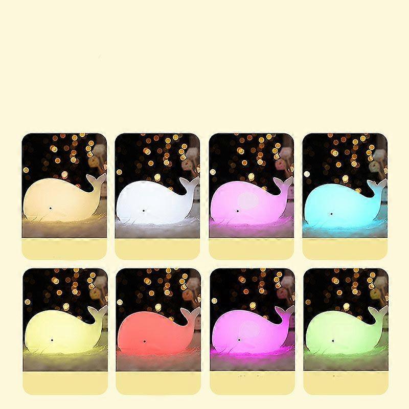 Night Light for Kids, 7 Color Baby Night Light Newborn, Whale Nursery Night Lamp with Battery Powered, Cute LED Multicolor Decoration Gifts for Kids C