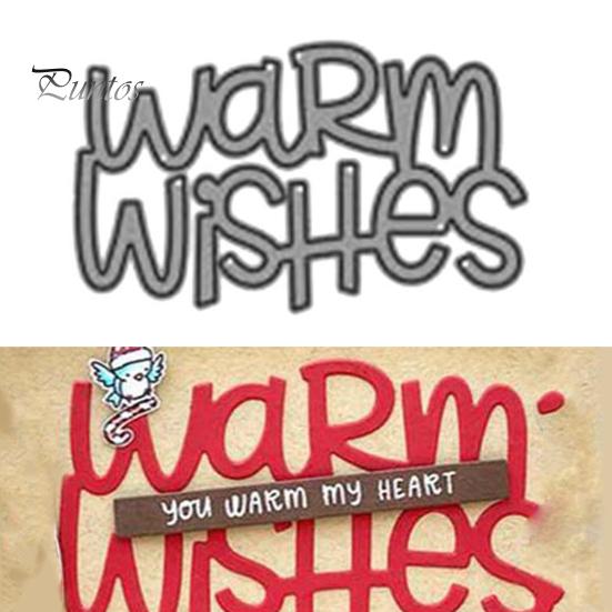 

Warm Wishes Letter Greeting Card Cutting Die Stencil DIY Craft Scrapbook Mold
