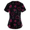 Women's Fashion V-neck Short Sleeve Workwear With Pockets Printed Tops