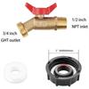 Heavy Duty Brass Faucet Weather Resistant Brass Spigot 1/2 Inch NPT Male to 3/4 Inch GHT Male for Garden Hose Use