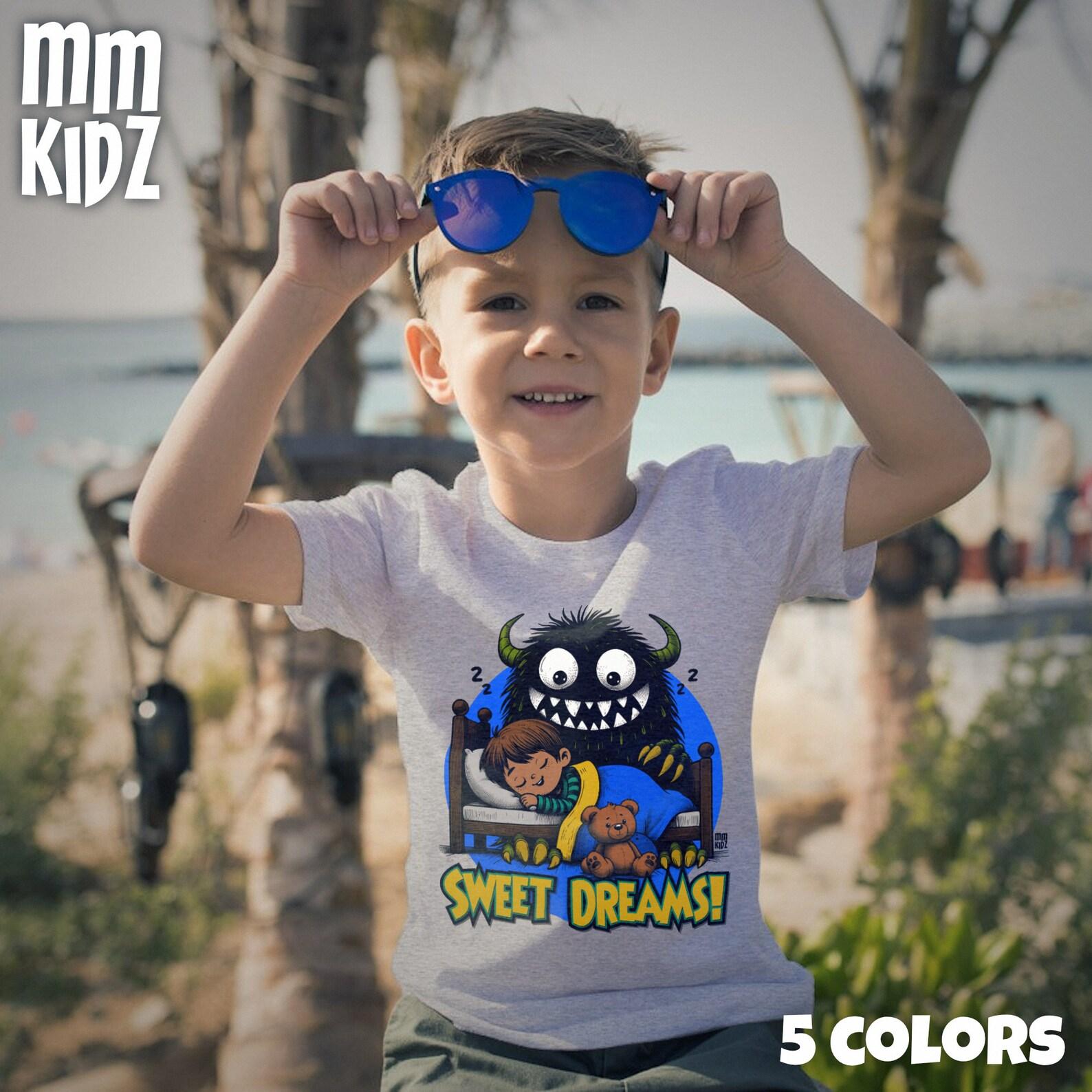 Kids  Not So Scary Monster  T-Shirt | Friendly Monster Under the Bed Graphic Tee | Cute Bedtime Story Shirt | Comfortable Children s Shirt 120