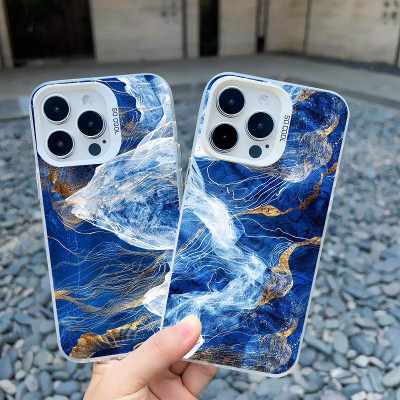 Ocean Waves Sea Water Creative Phone Case For iPhone Case 16 15 14 Pro Max Plus 13 Mini 12 11 Pro Max Shockproof Laser Covers