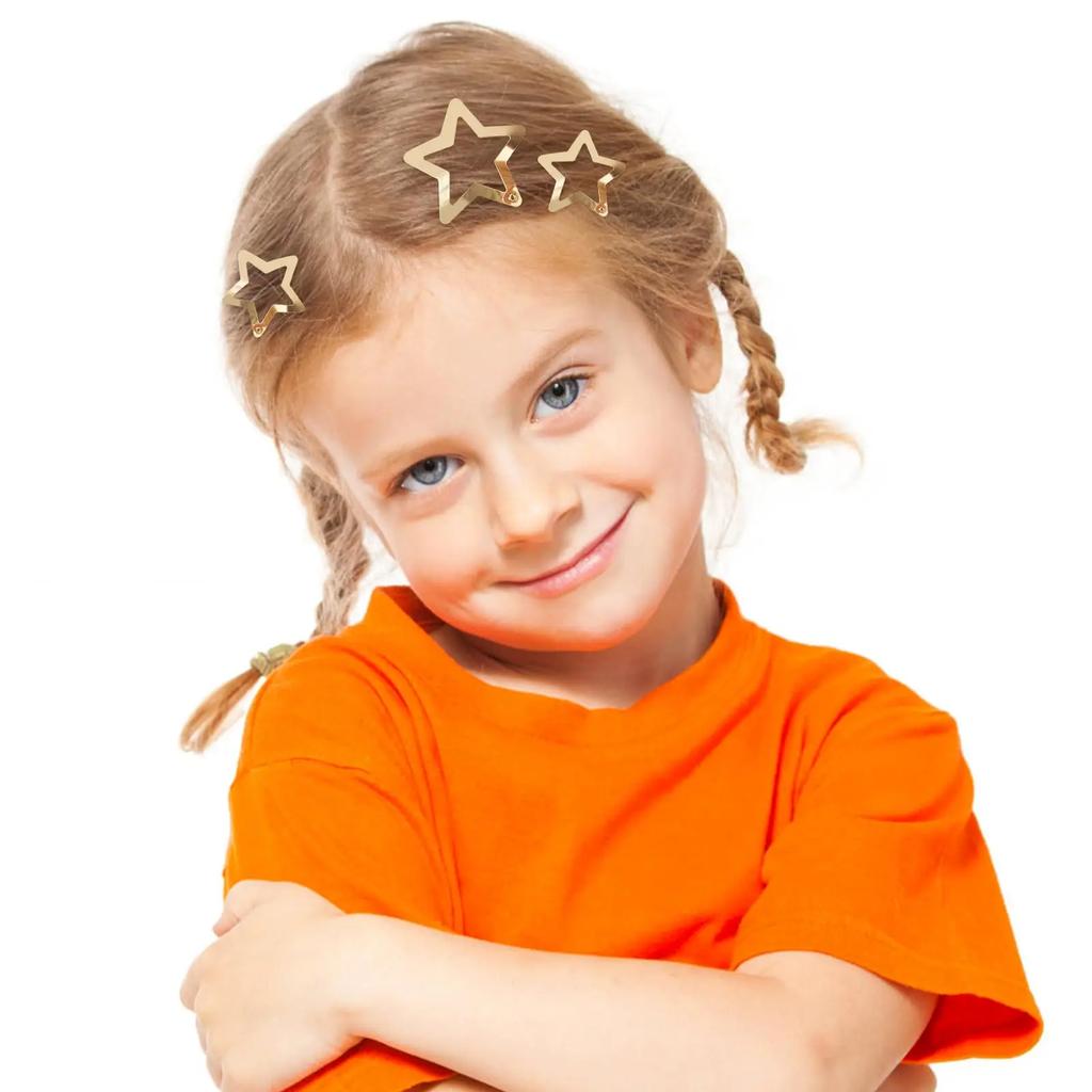 40 Pieces Star Hair Clips Gold Y2K Hair Accessories Pentagram Hair Clips for Girls Women Metal Snap Clip Hairpins Barrettes