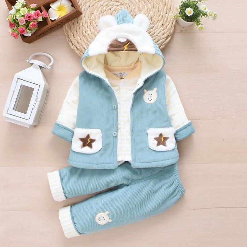 Осенне-зимняя детская одежда для новорожденных, осеннее однотонное ...