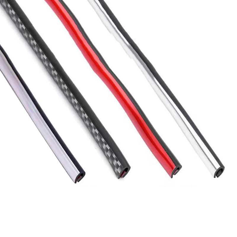5/10M Chrome Car Door Edge Protection Strip Auto Door Anti Collision Strip Door Moldings Trim Adhesive Protector