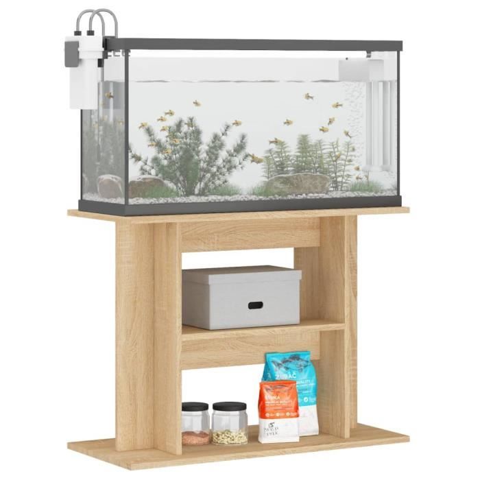 VidaXL Aquarium Stand Sonoma Oak 80x35x60cm Engineered Wood 833578