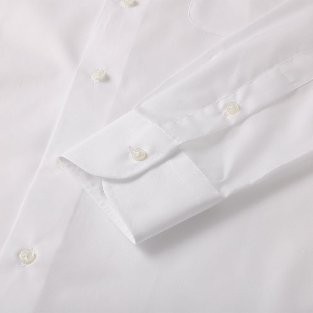 HITOYOSHI Easy Care Shirt Long Sleeve 10 Sizes Royal Hitoyoshi Dress Shirt Cotton LB-R1 [Regular/White Oxford/42-84] Men's 100%