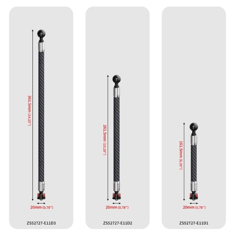 Carbon Fiber 17mm Ball Head To 1/4 Screw Adapter For Camera Mount Tripods Bracket And Motorcycle Phone Holder