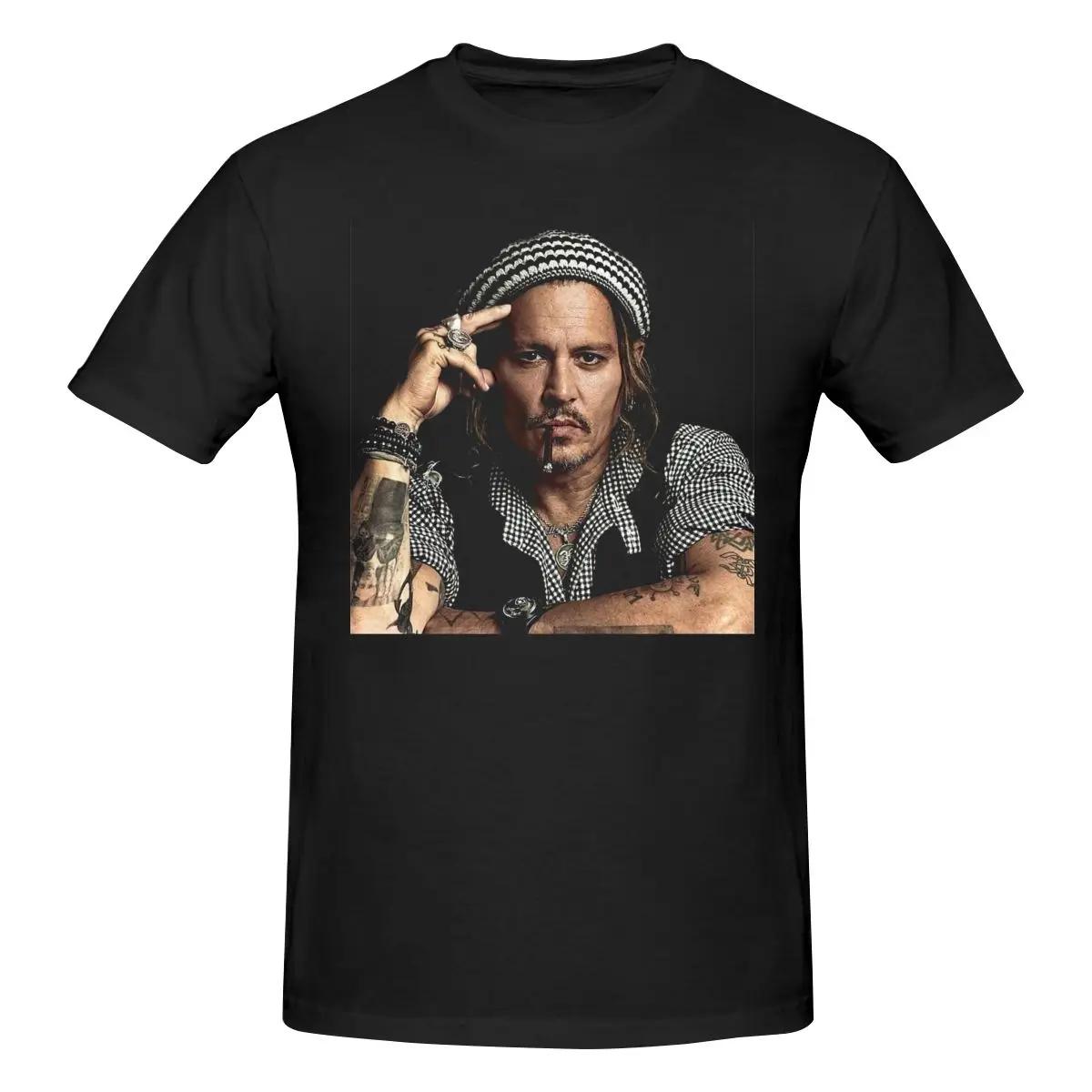 

Johnnnyy Depp Mens Classic Unisex Cotton TShirt for Men Women Classic Tee 4XL