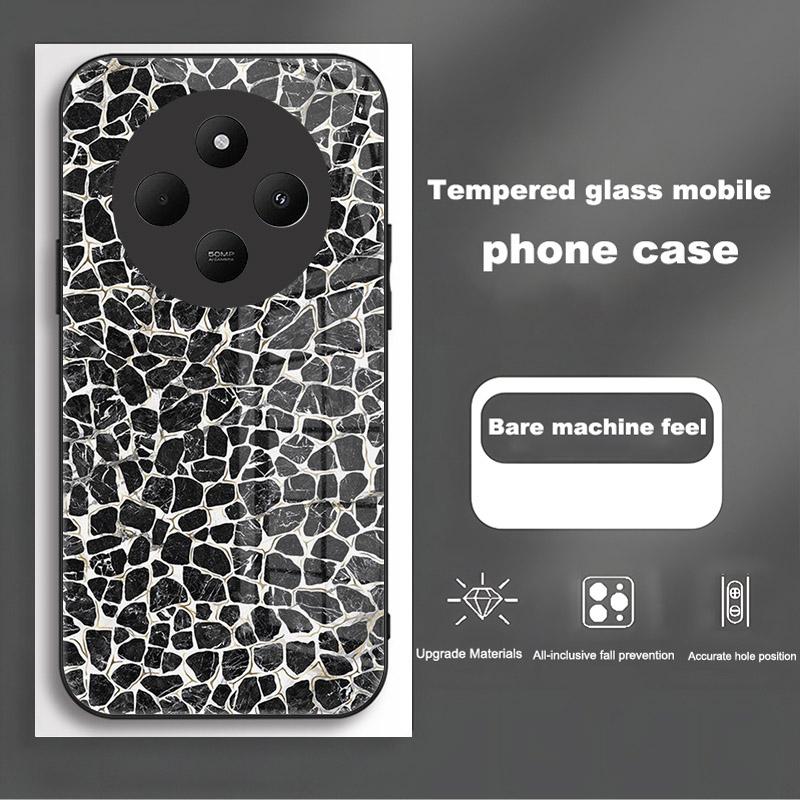 

Luxury Anti-fall Case For Xiaomi Poco C75 Redmi 14R 14C A3 Pro A4 Tempered Glass Case Hard PC Shockproof Protection Back Cover Poco C75