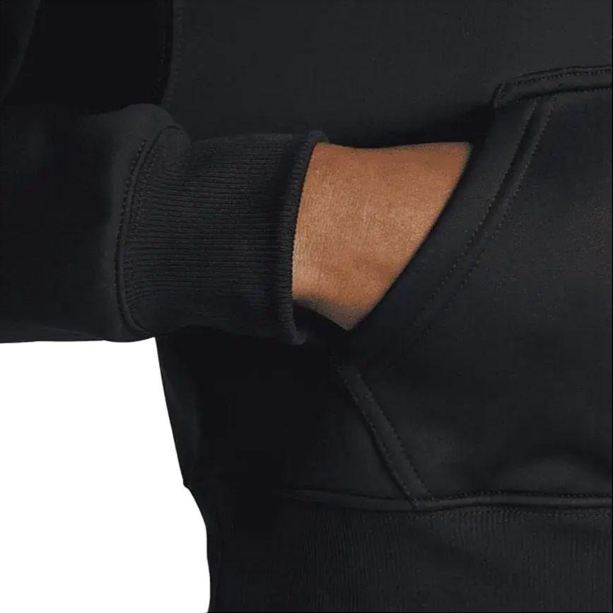 Nike Solid Color Logo Print Hoodie With Drawstring Women Tops Black DQ5510-010