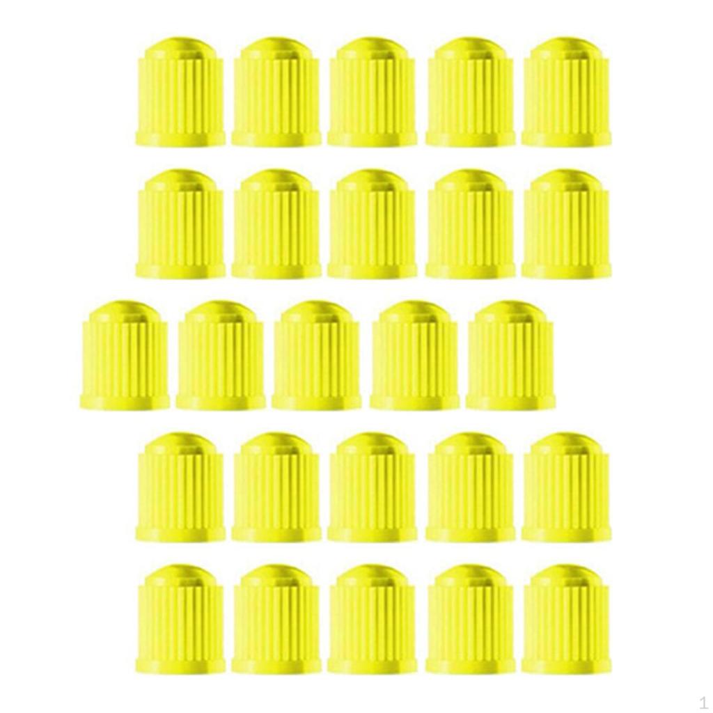 25 Car Tire Valve Caps with Rubber Ring for Vehicle
