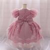 New Princess Girls Embroidery Flower Newborn Dress Children Kids Elegant Wedding Dresses Children Clothing For 0-2 Years