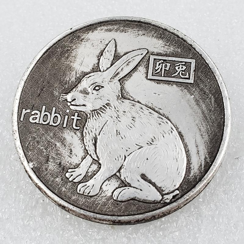 Antique handicrafts, brass material, twelve zodiac animals, silver dollars, commemorative coins, commemorative medals