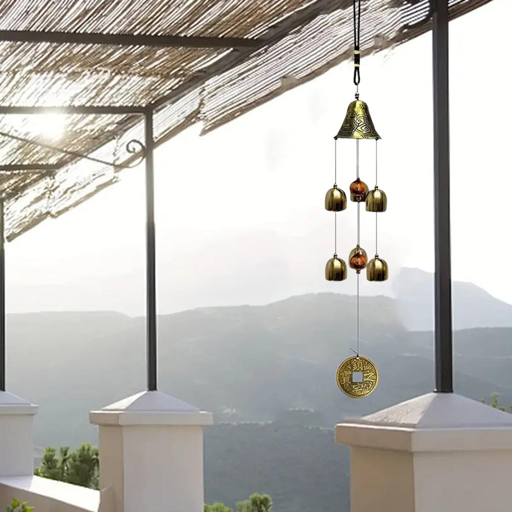 6 Bells Wind Chimes Yard And Garden Hanging Ornament Hanging Chimes Wind Garden & Decoration De E2K2